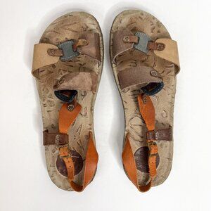 New Face Women's Sandals Size 38 Leather Earth Tones Strappy Made in Brazil